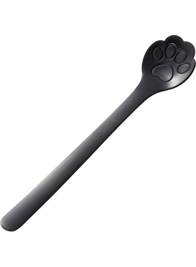 Stainless Steel Coffee Drink Dessert Kitchen Mixing Spoon Black