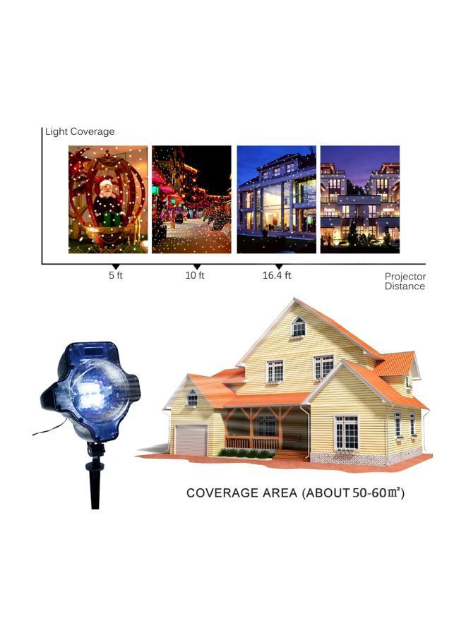 Water-Resistant LED Snowflake Projector Timing Light White 19x16.5x46.5centimeter