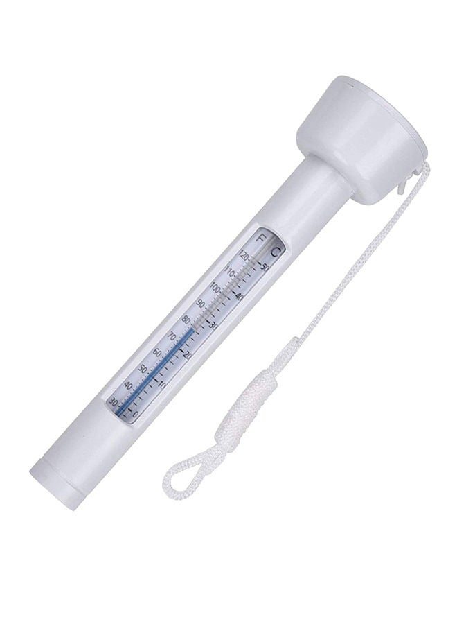 Floating Pool Water Temperature String Thermometer White