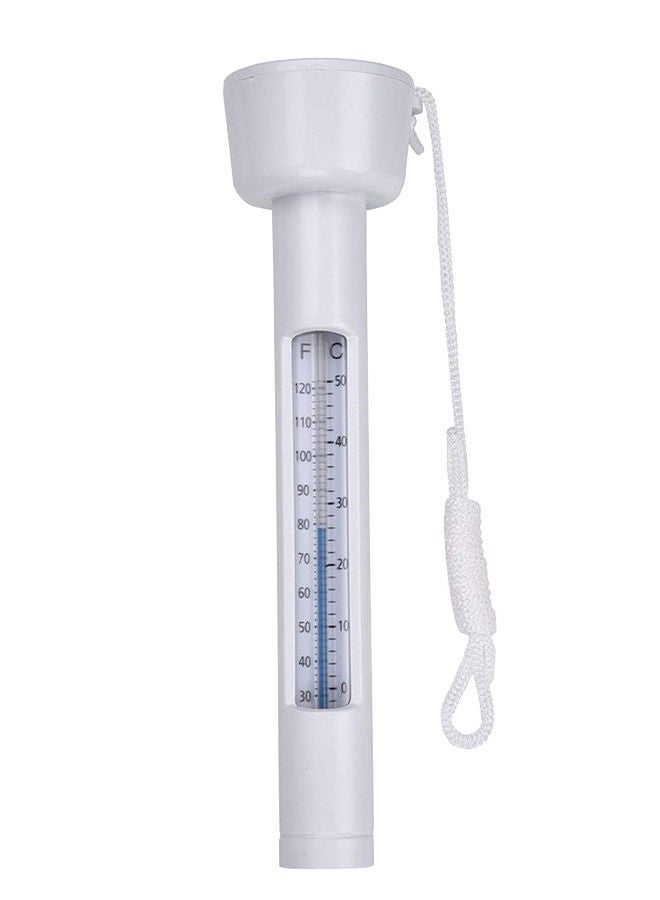 Floating Pool Water Temperature String Thermometer White