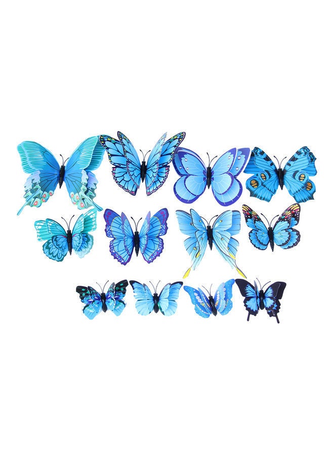 12-Piece Outdoor Garden Butterfly Stakes Blue