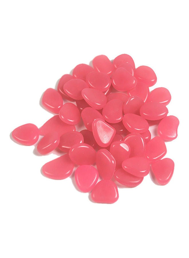 100-Piece Glow In Dark Luminous Pebble Stones Pink