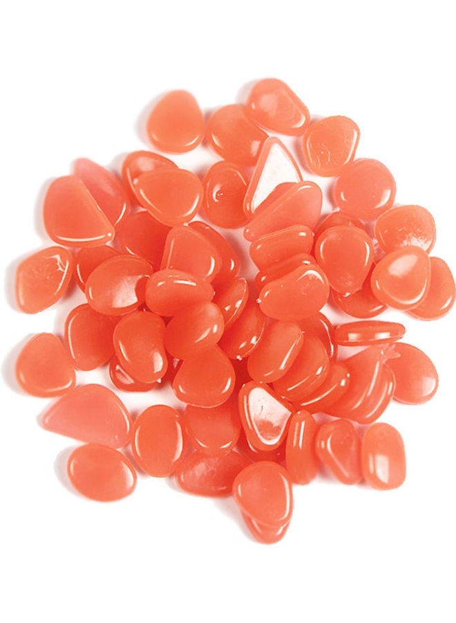 500-Piece Glow In Dark Luminous Pebble Stones Orange
