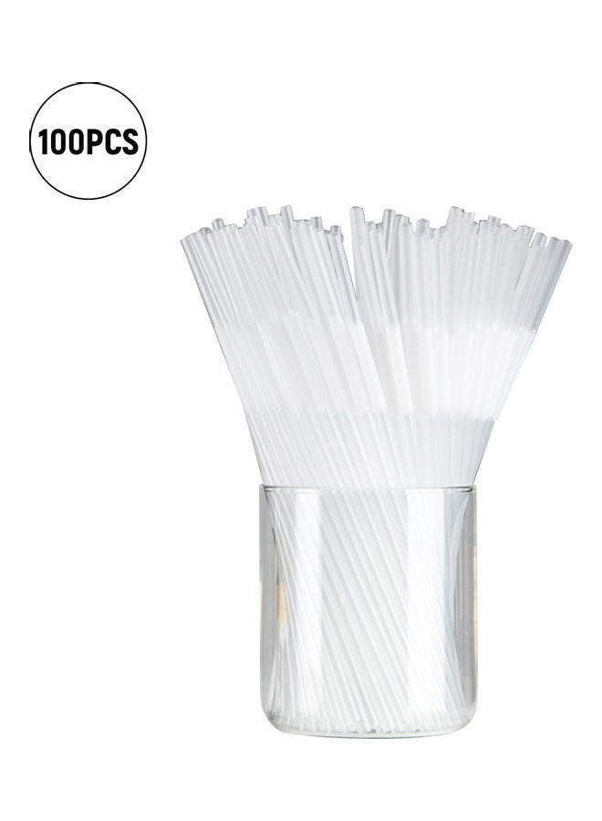 100-Piece Disposable Drinking Straws Transparent