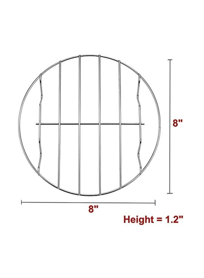 Pack Of 2 Stainless Steel Cooling Steaming Rack Silver 8x8x1.2inch