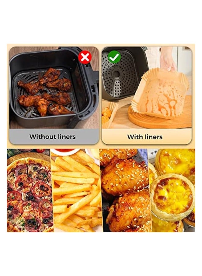 Disposable Air Fryer Paper Liners: 100Pcs 9 In Large Square Non Stick Parchment, Air Fryer Basket Liner for 8Qt