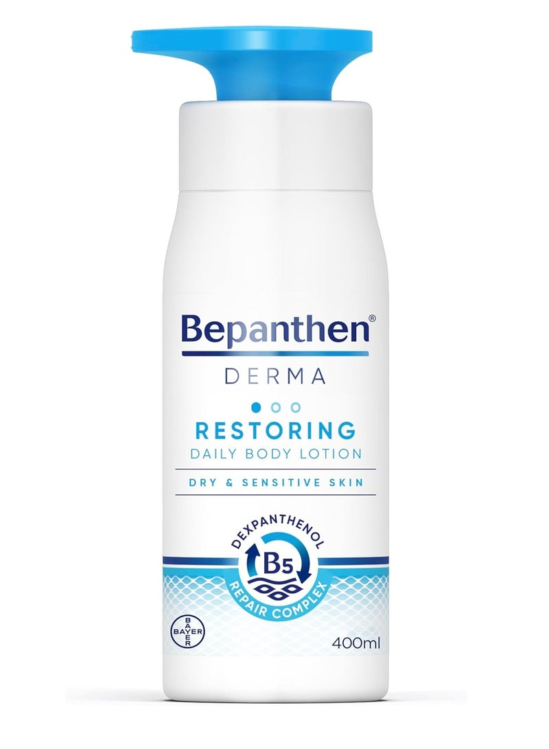 Derma Restoring Daily Body Lotion 48hrs Long Lasting Moisturizing for Dry Sensitive Skin with Vitamin B3 400ml