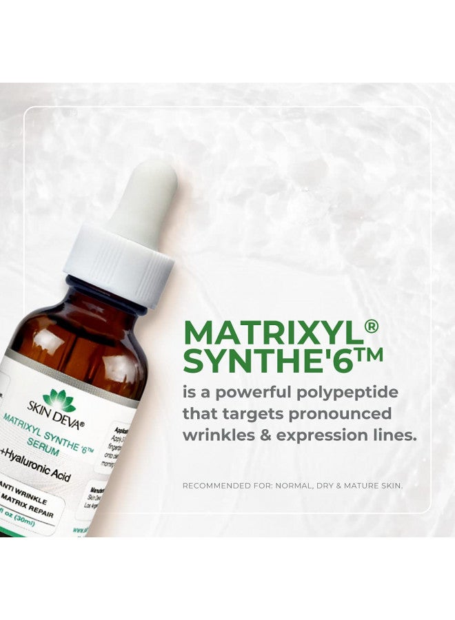 SKIN DEVA Matrixyl Synthe 6 Hyaluronic Acid Serum Anti Aging Serum Facial Serum Shrinks Pores and Contains Hyaluronic Acid Serum For Face To Keep Skin Hydrated