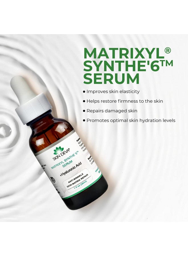 SKIN DEVA Matrixyl Synthe 6 Hyaluronic Acid Serum Anti Aging Serum Facial Serum Shrinks Pores and Contains Hyaluronic Acid Serum For Face To Keep Skin Hydrated