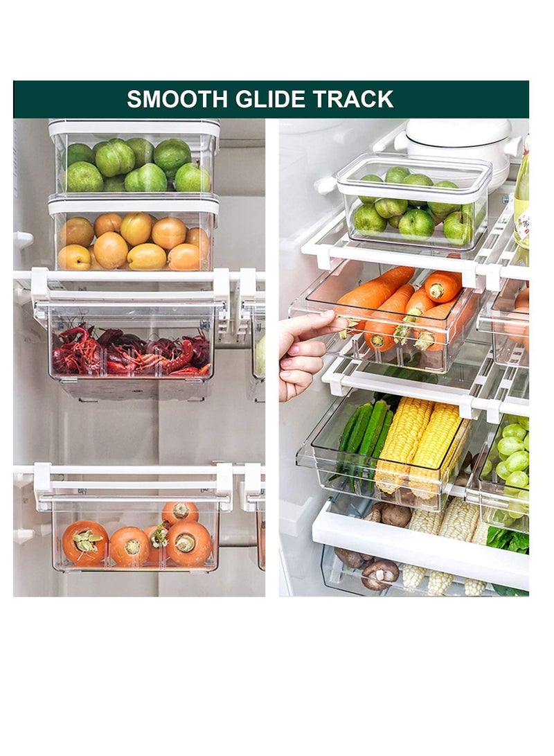 Fridge Drawers, 2 Pack Fridge Organizers and Storage Clear