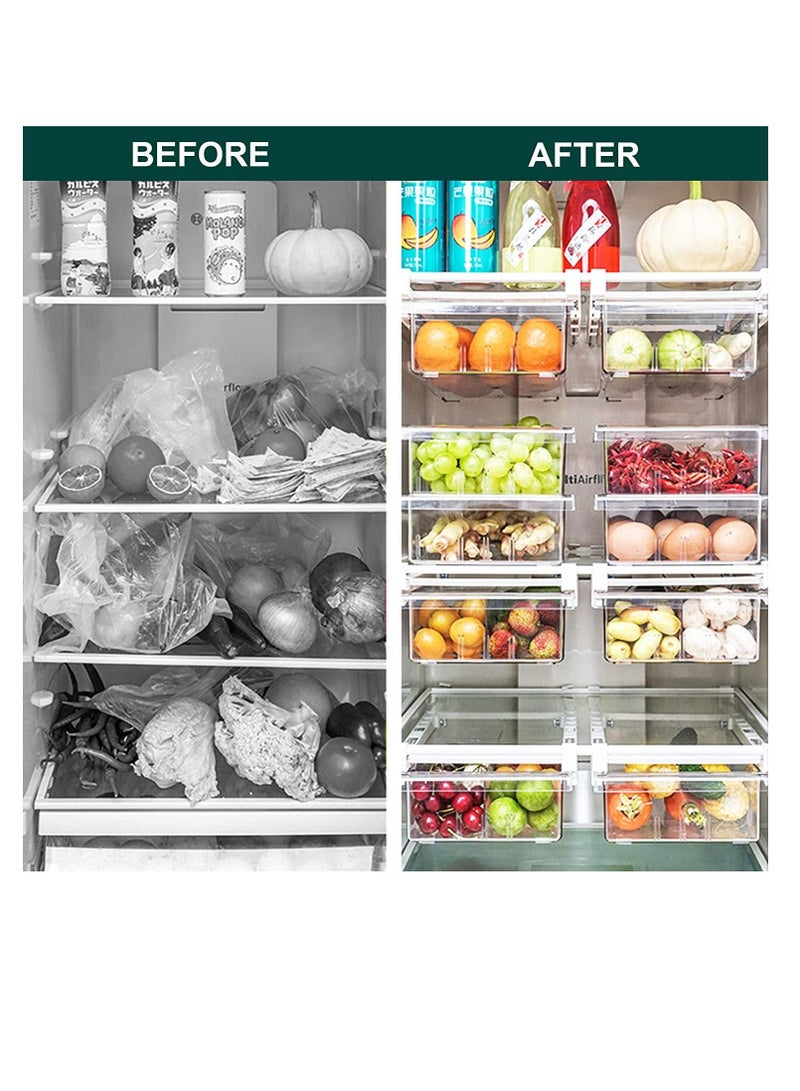 Fridge Drawers, 2 Pack Fridge Organizers and Storage Clear