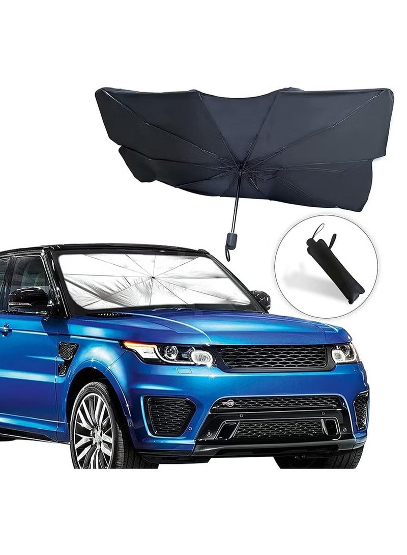 Car Windshield Sunshade Foldable Reflector Umbrella Sunshade for Cars Blocks Rays Sun Visor Protector Sunshade to Keep Your Vehicle Cool and Damage Free (Large 55 inches x 31 inches)