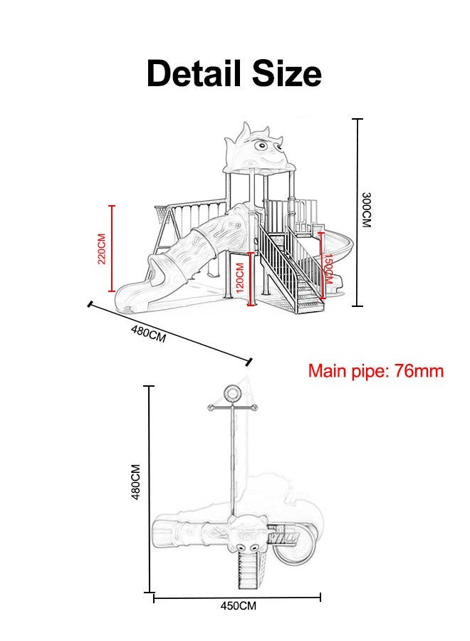 Kindergarten Kids Swing Slides Outdoor Playground Equipment Children Play Slide