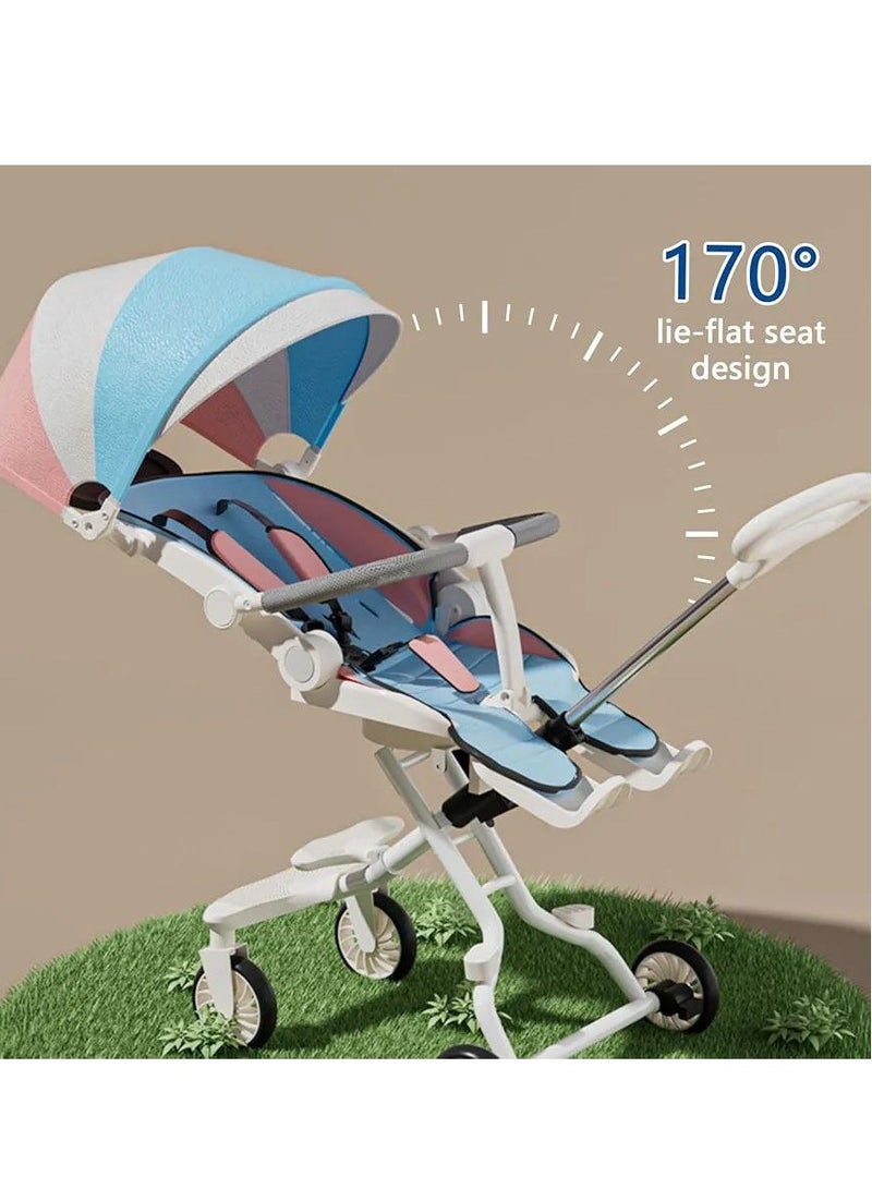 Lightweight Stroller, Convenience Stroller with 360 Degree Rotational Seat, Baby Toddler Stroller for Travel, Multi Position Recline, Ultra Compact Fold & Airplane Ready Travel Stroller