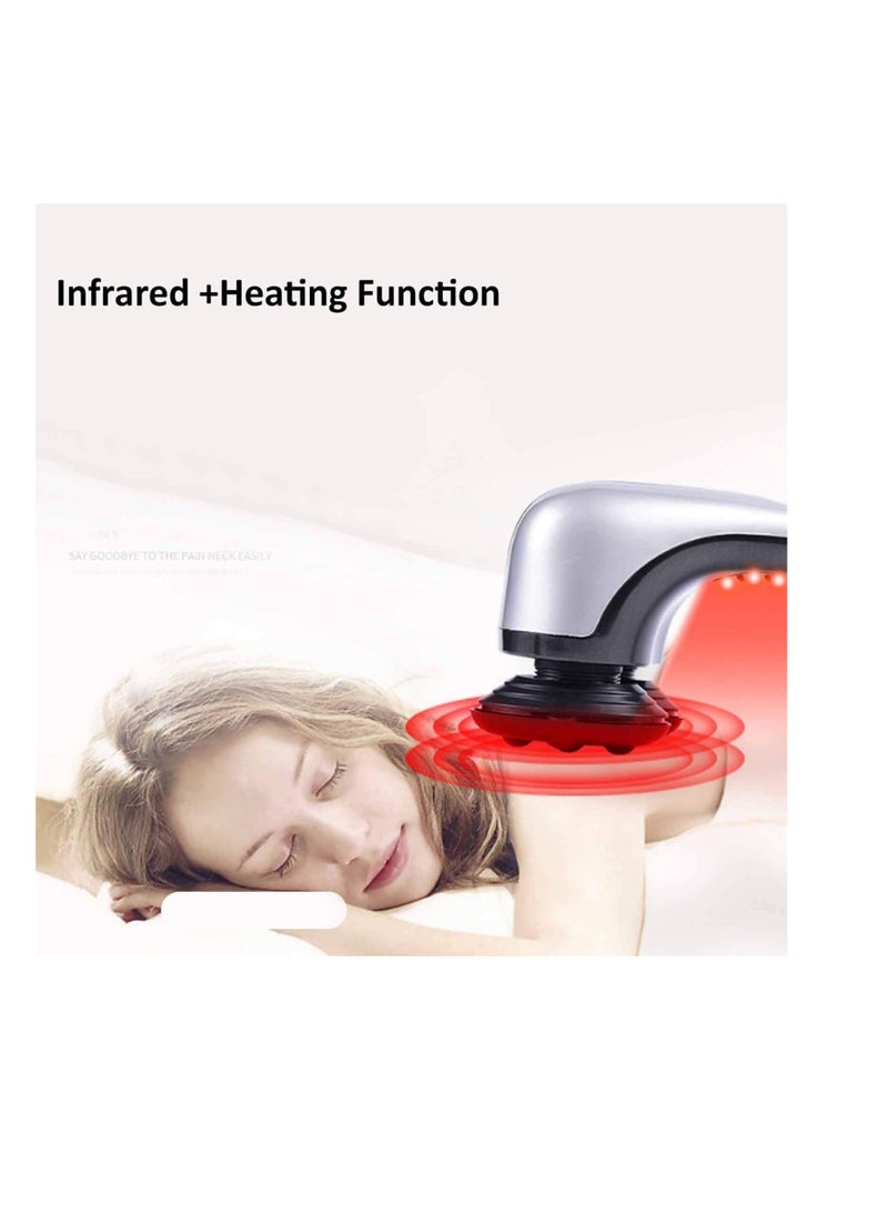 iCare Handheld Back Massager with Heat,Deep Tissue Percussion Massager, Dual Pivoting Heads, Rechargeable Hand Held Massager for Neck, Back Shoulder,Legs