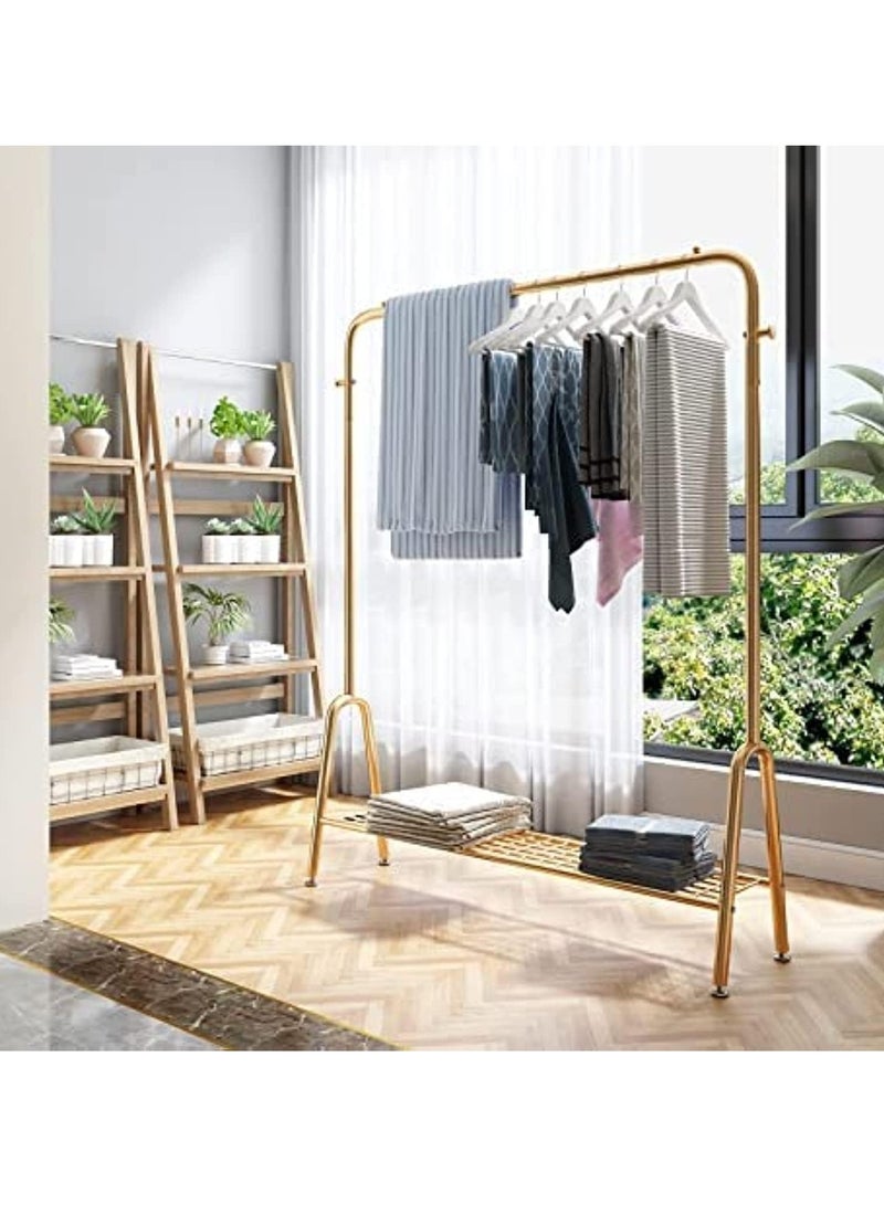 Modern Garment Rack, Freestanding Garment Rack, Garment Rack Heavy Duty Shoes Bags Clothes Organizer Storage Shelves Easy Assemble Clothing Rack