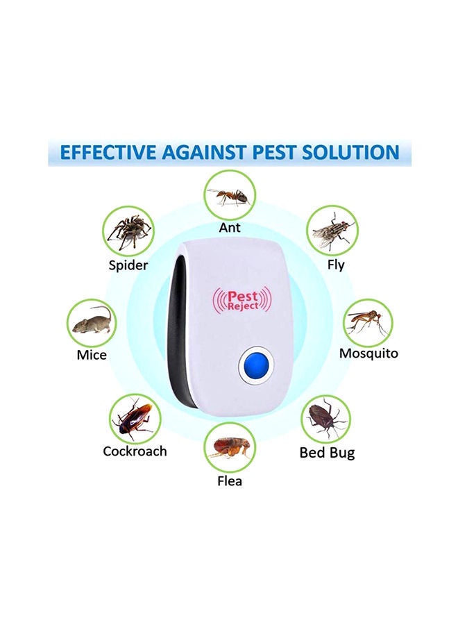 6-Piece Ultrasonic Pest Repeller Set White 4inch