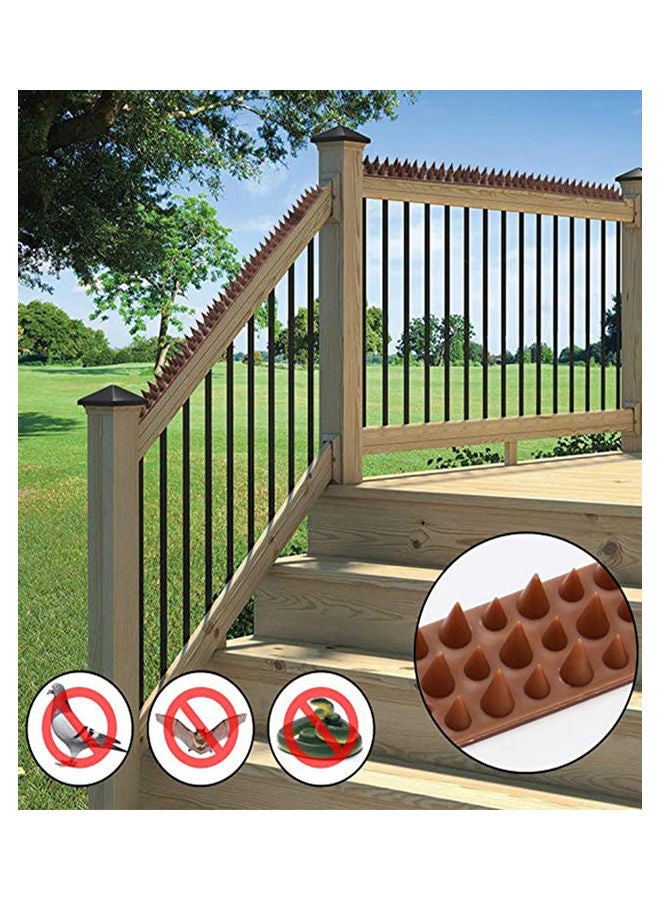 10-Piece Anti-Climbing Security Fence Spike Set Brown 49 x 6 4.5cm