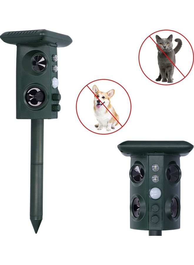 Solar Waterproof Ultrasonic Animal Repeller Pest Green