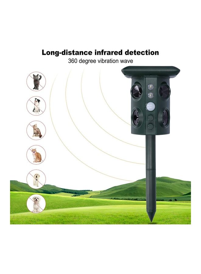 Solar Waterproof Ultrasonic Animal Repeller Pest Green