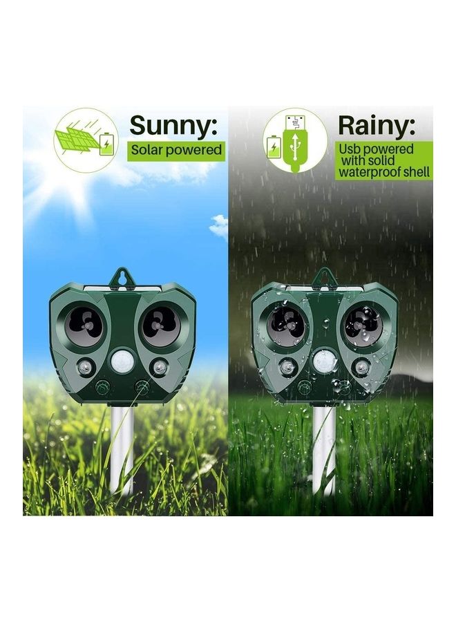 Solar Waterproof Ultrasonic Animal Repeller Pest Green