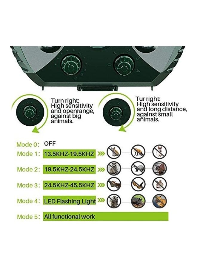 Solar Waterproof Ultrasonic Animal Repeller Pest Green