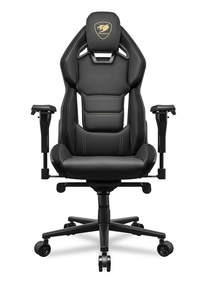 COUGAR HOTROD ROYAL Multi-Zone Backrest Gaming Chair – Hyper-Dura Leatherette & Micro Suede, 4D Adjustable Armrests, Class 4 Gas Lift, 150° Recline, Max Weight 136kg, High-Density Foam Cushioning, Durable Base with Smooth-Rolling Casters, Black | 3MARXGLB.0001