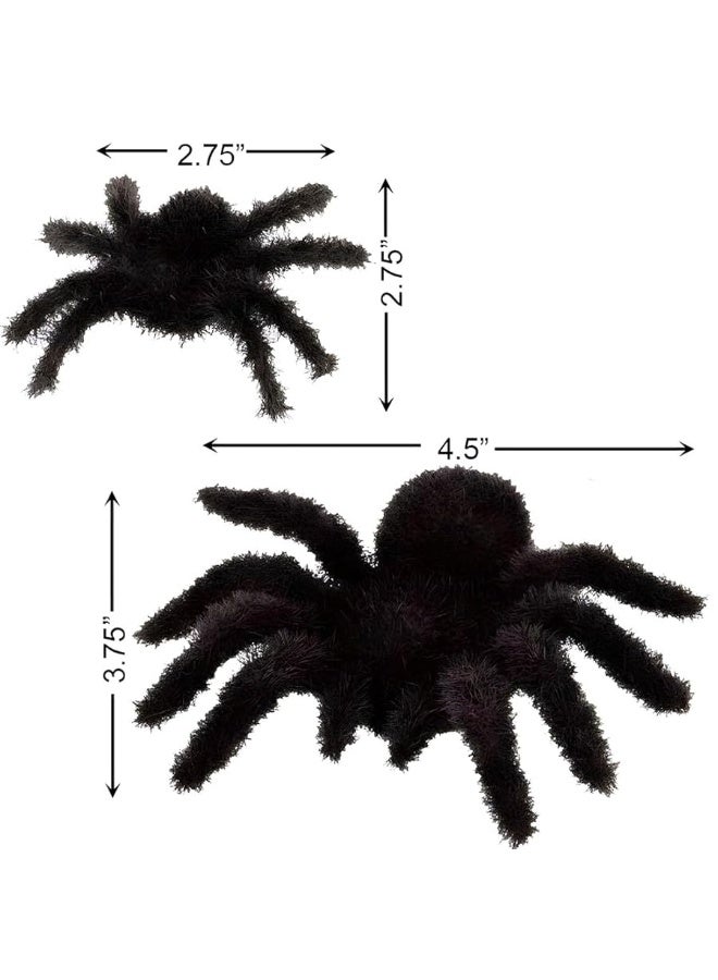 Plastic Fuzzy Spider MultiPack  6 Count  Realistic Flexible and Scary Fun for Halloween Decoration and Pranks