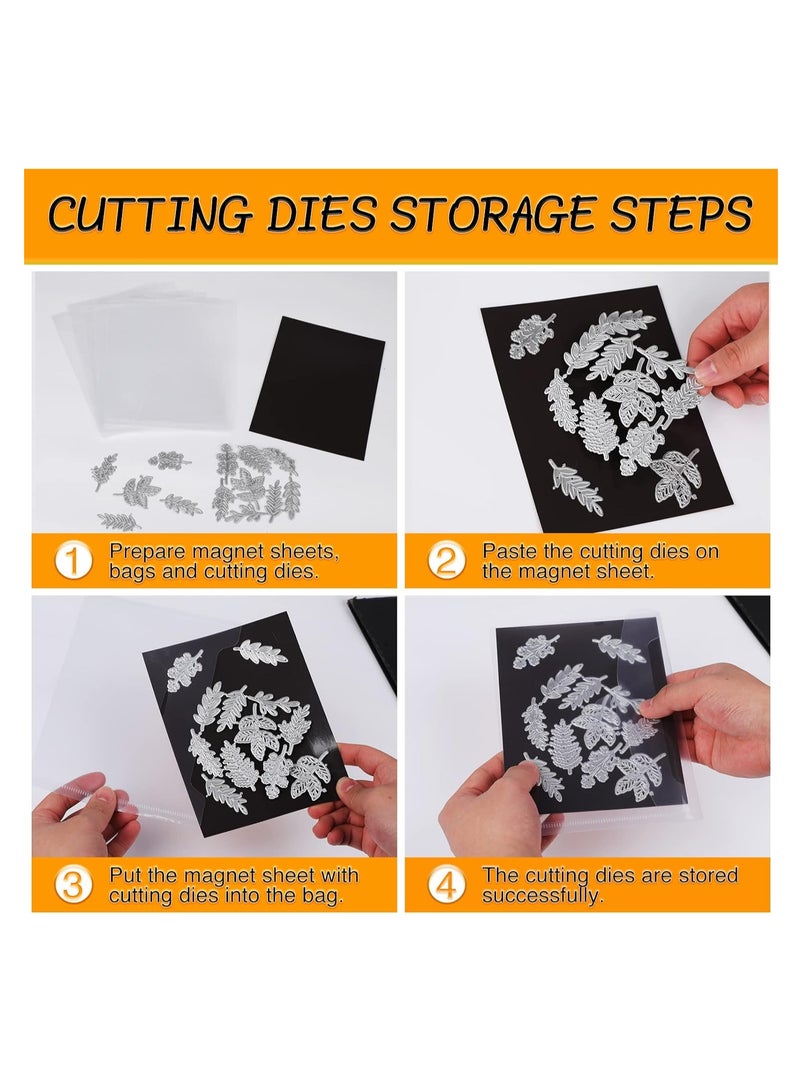 20PCS Magnetic Sheets for Dies Storage, Stamp and Die Storage Bag and Rubber Magnetic Sheets, Die Storage Set for Storage Die Cutting、DIY Scrapbooking, Die Cut Storage for Card Making Supplies