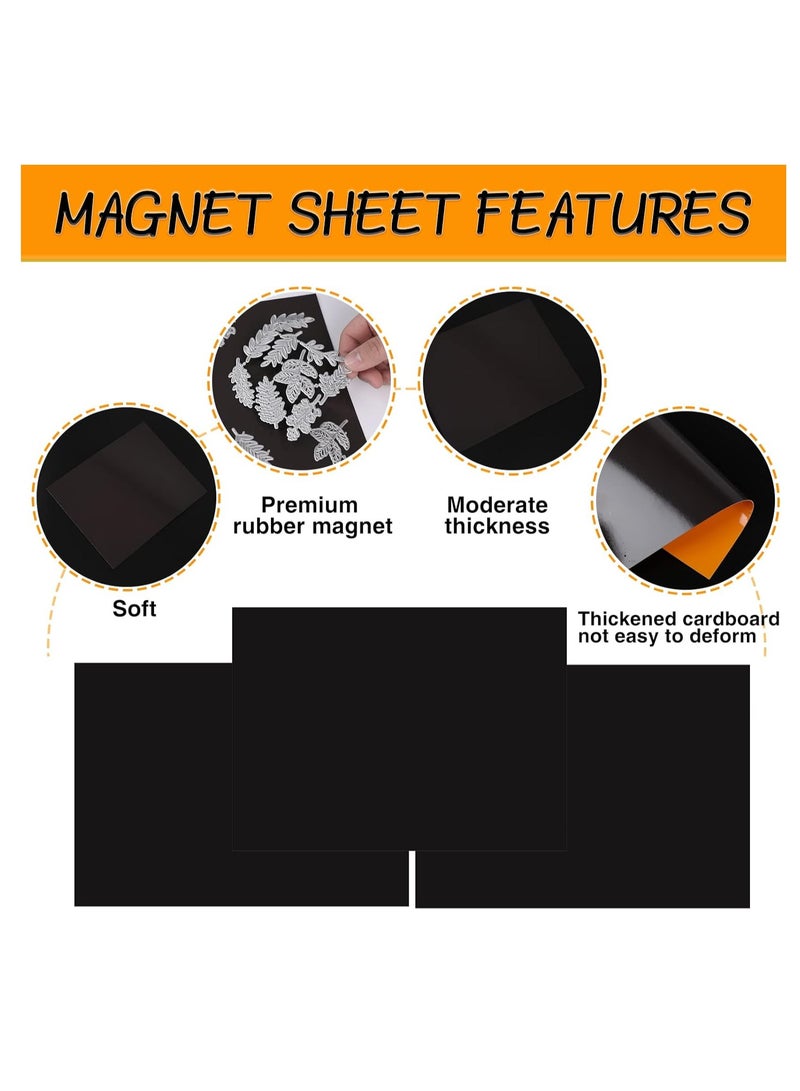 20PCS Magnetic Sheets for Dies Storage, Stamp and Die Storage Bag and Rubber Magnetic Sheets, Die Storage Set for Storage Die Cutting、DIY Scrapbooking, Die Cut Storage for Card Making Supplies