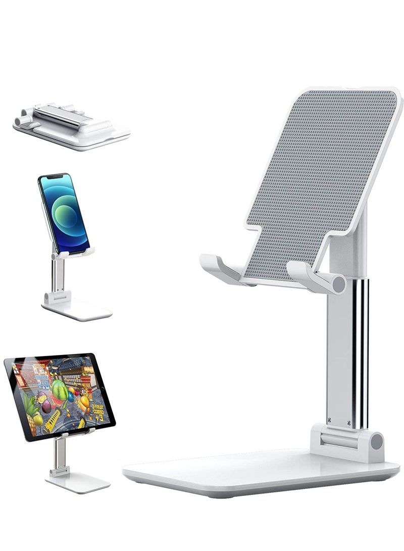 Cell Phone Stand, Angle & Height Adjustable Foldable Desk Holder Stable Anti-Slip Design for for Most of Phone and Tablet Sizes