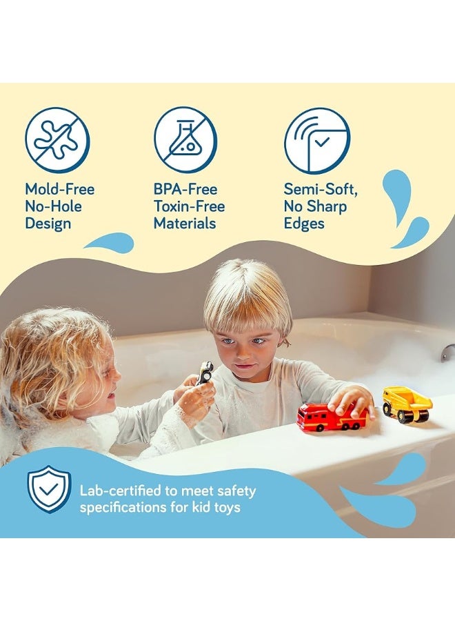 SplashEZ Mold Free Bath Toys for Babies and Toddlers, Car No Hole Bath Toys, Bath Toys no Mold for Tub, Beach, Pool, BPA-Free, Safe, Fun Infant Baby Bath Toys No Holes 0 1-3 6 12 18 Month