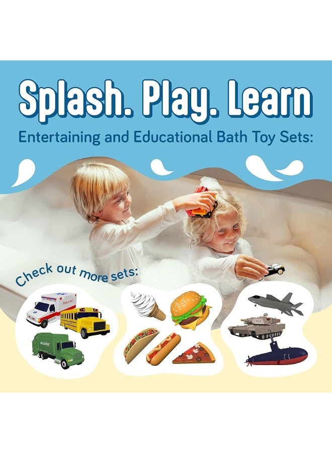 SplashEZ Mold Free Bath Toys for Babies and Toddlers, Car No Hole Bath Toys, Bath Toys no Mold for Tub, Beach, Pool, BPA-Free, Safe, Fun Infant Baby Bath Toys No Holes 0 1-3 6 12 18 Month