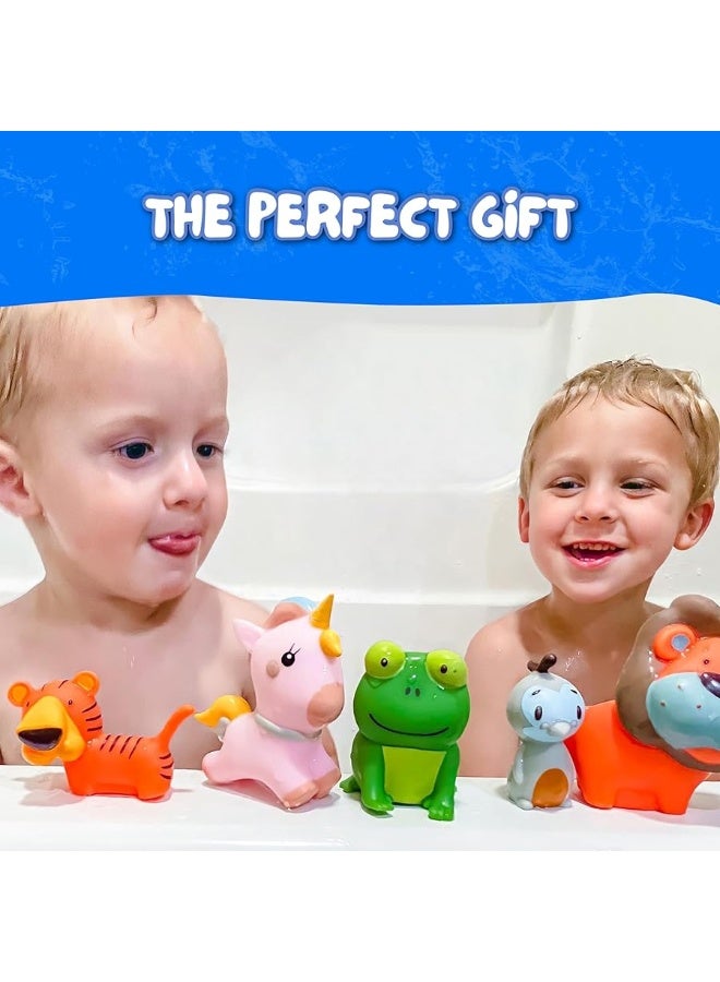 Mold Free Bath Toys for Babies and Toddlers, Animal No Hole Bath Toys, No Mold for Tub,Beach,Pool, BPA-Free, Dishwasher-Safe, Infant Bath Toys No Holes 0 1 3 6 12 18 Months