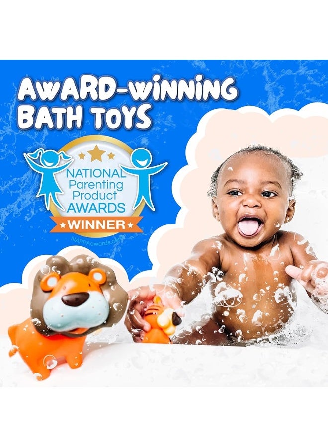 Mold Free Bath Toys for Babies and Toddlers, Animal No Hole Bath Toys, No Mold for Tub,Beach,Pool, BPA-Free, Dishwasher-Safe, Infant Bath Toys No Holes 0 1 3 6 12 18 Months