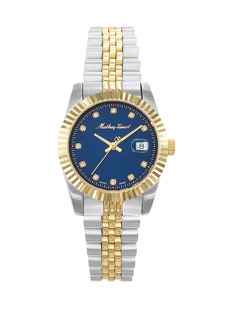 Mathey-Tissot Mathey III Quartz Crystal Blue Dial Ladies Watch D810BU