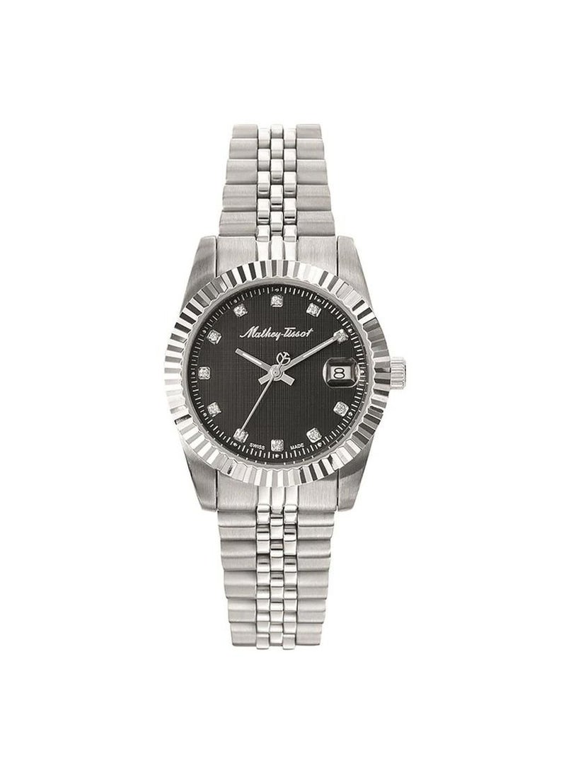 Mathey-Tissot Rolly III Crystal Black Dial Ladies Watch D810AN