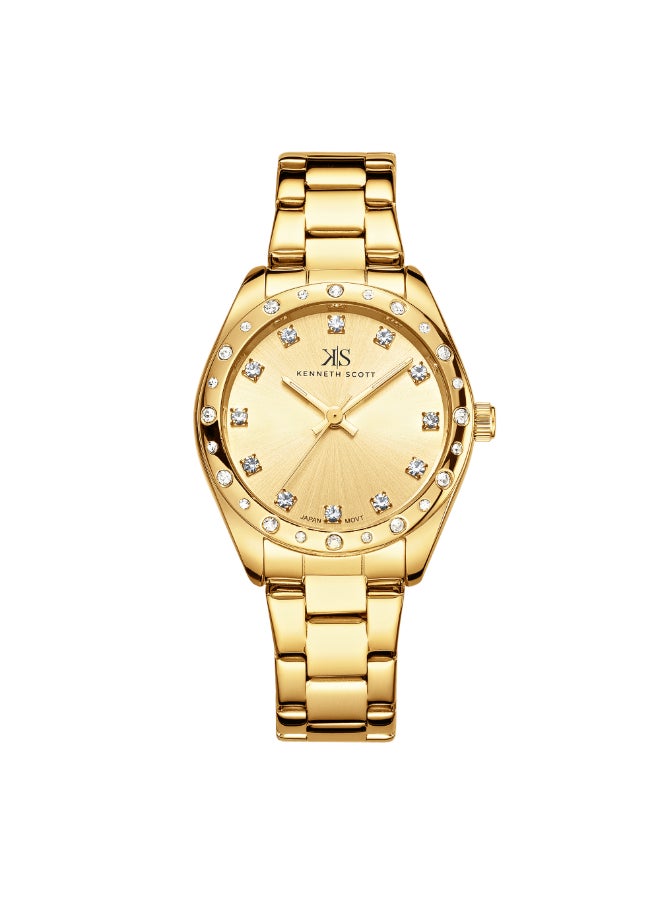 Women's Watch, Analog Display and Stainless Steel Strap - K24509-GBGC, Gold