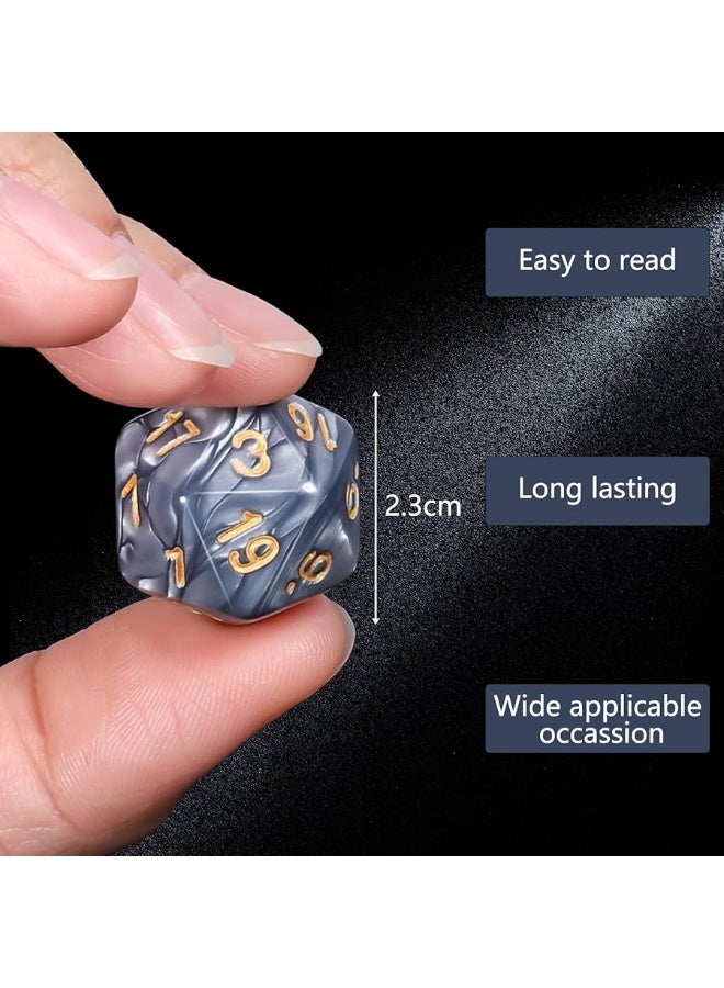 CiaraQ DND Polyhedral Dice 100pcs with A Dice Bag Compatible with Dungeons and Dragons DND RPG MTG Role Playing Table Games D20 dice 10 colors100 pcs