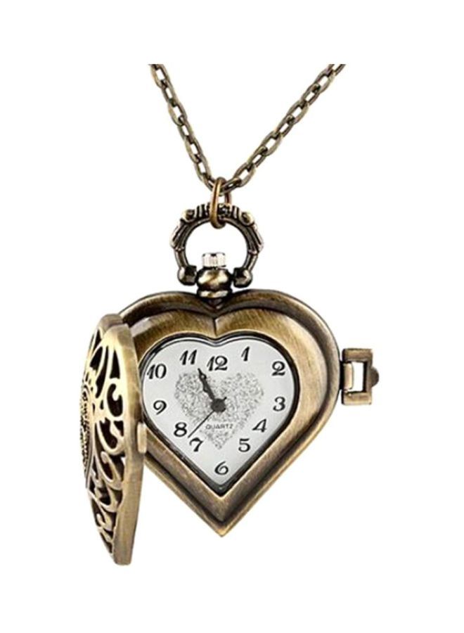 Women's Vintage Hollow Heart Analog Pocket Watch 8050