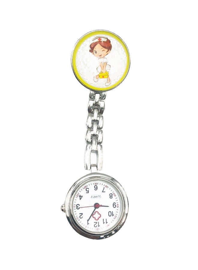 Women's Brooch Nurse Stainless Steel Analog Watch K-20