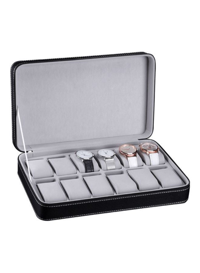 10-Slot Portable PU Leather Watch Box