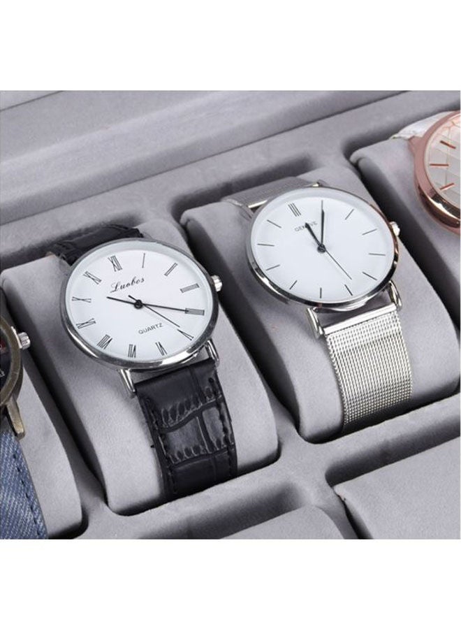 10-Slot Portable PU Leather Watch Box