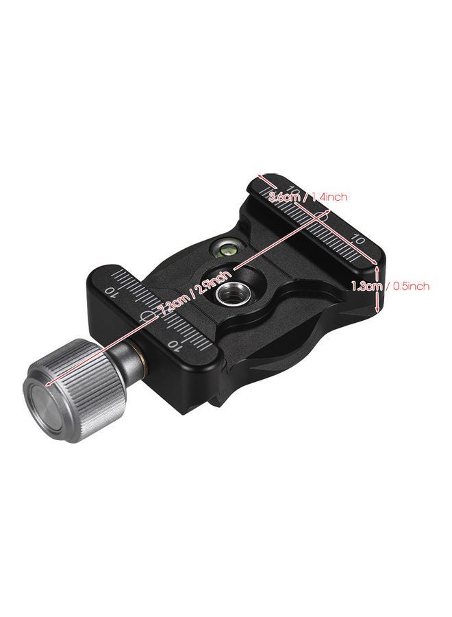 Quick Release Arca Type Camera Clamp for Tripods and Ballhead with Bubble Level Black