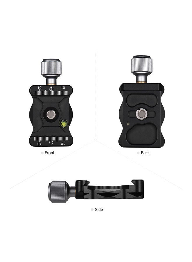 Quick Release Arca Type Camera Clamp for Tripods and Ballhead with Bubble Level Black