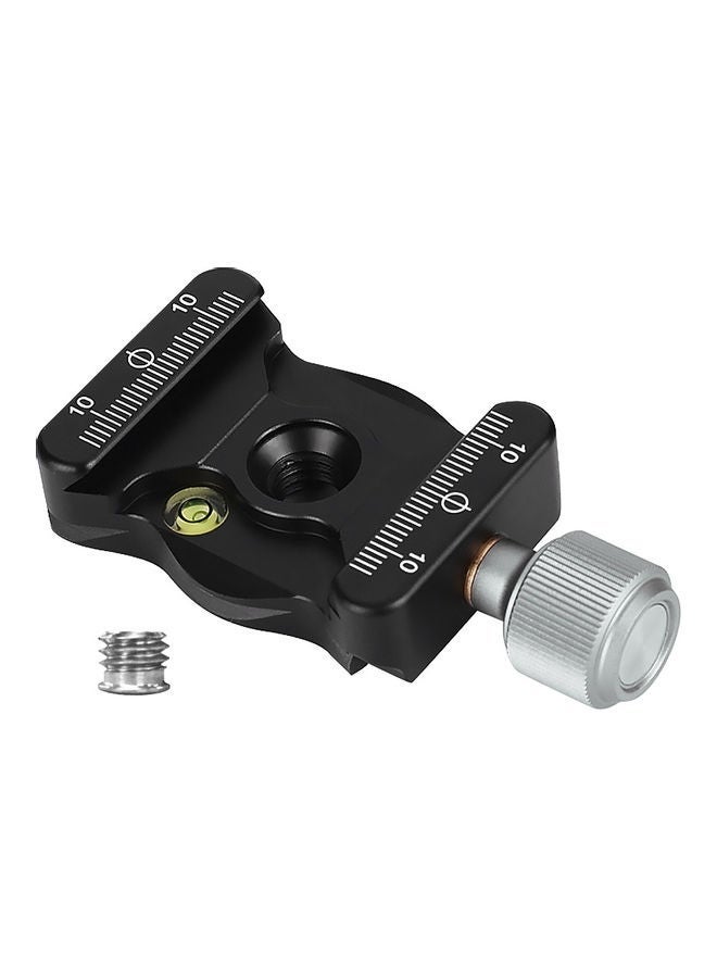 Quick Release Arca Type Camera Clamp for Tripods and Ballhead with Bubble Level Black