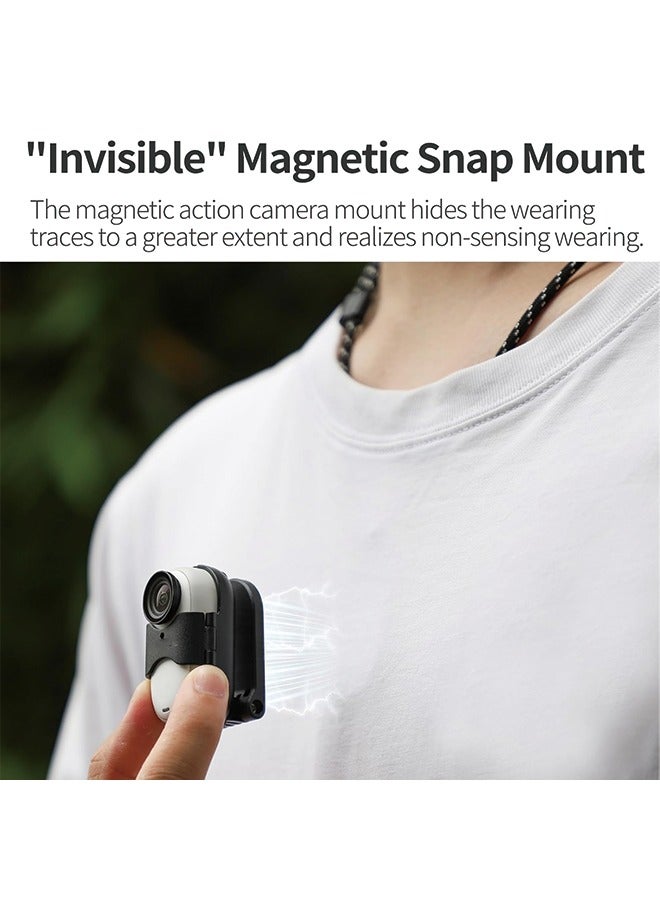 Magnet Pendant Compatible for Insta360 GO 3S/GO 3 Action Camera Desktop Base Stand Holder Expansion Adapter Mount Bracket Clip Clamp Magnetic Chest Mount Neck Strap Necklace Lanyard Cord POV Holder