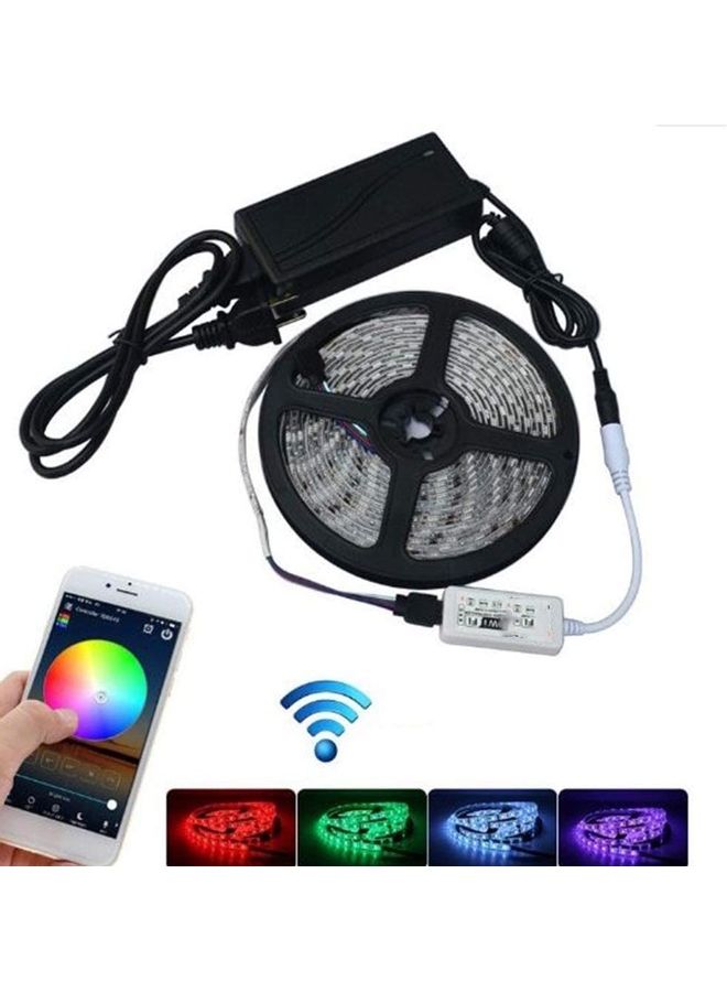 10M 5050 RGB WiFi LED Soft Light Strip Kit With Remote Wireless Controller Brown