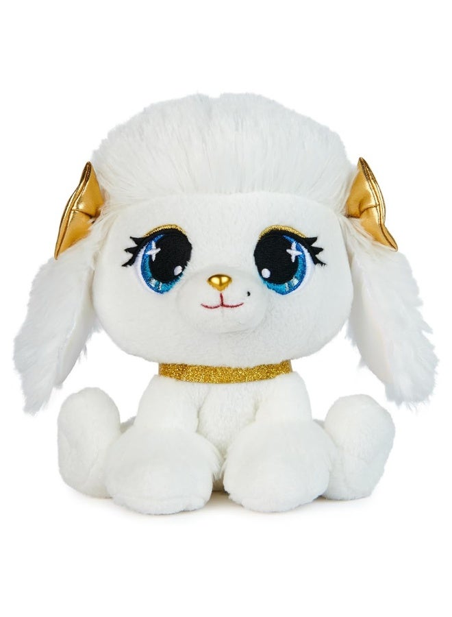 P.Lushes Designer Fashion Pets Catalina Monroe Premium Poodle Puppy Stuffed Animal, White and Gold, 6â€