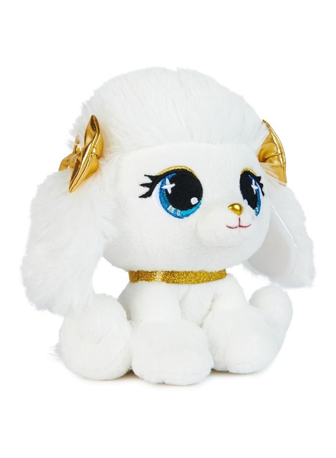 P.Lushes Designer Fashion Pets Catalina Monroe Premium Poodle Puppy Stuffed Animal, White and Gold, 6â€